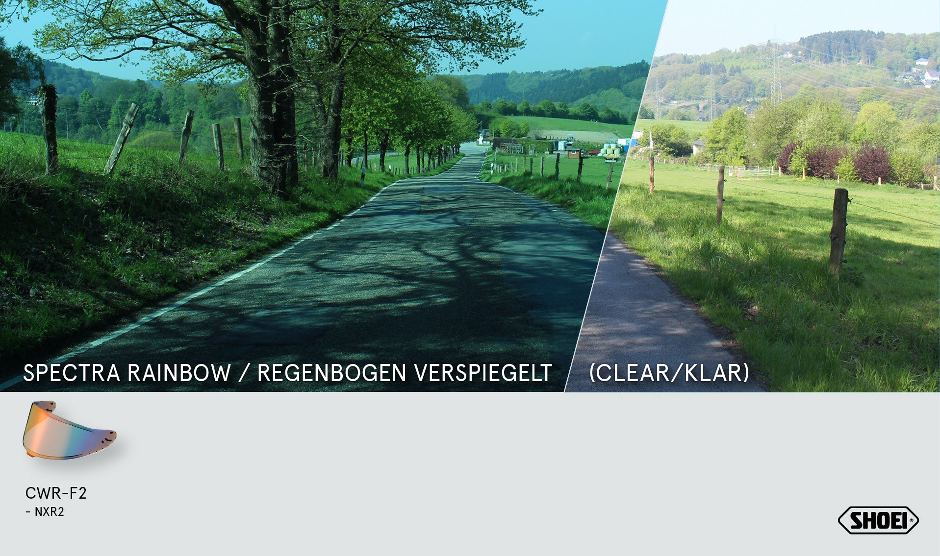 Shoei vizier X-SPR PRO (CWR-F2PN) Regenboog Spiegelend 