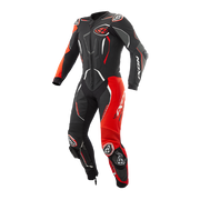 IXON Demonio overall Leren pak – Geperforeerde raceoverall | Heren | Rood/Zwart/Wit 