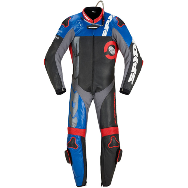 Spidi DP-Progressive eendelige overall Leren pak – Geperforeerd racepak | Heren | Blauw/Grijs | Y161238 