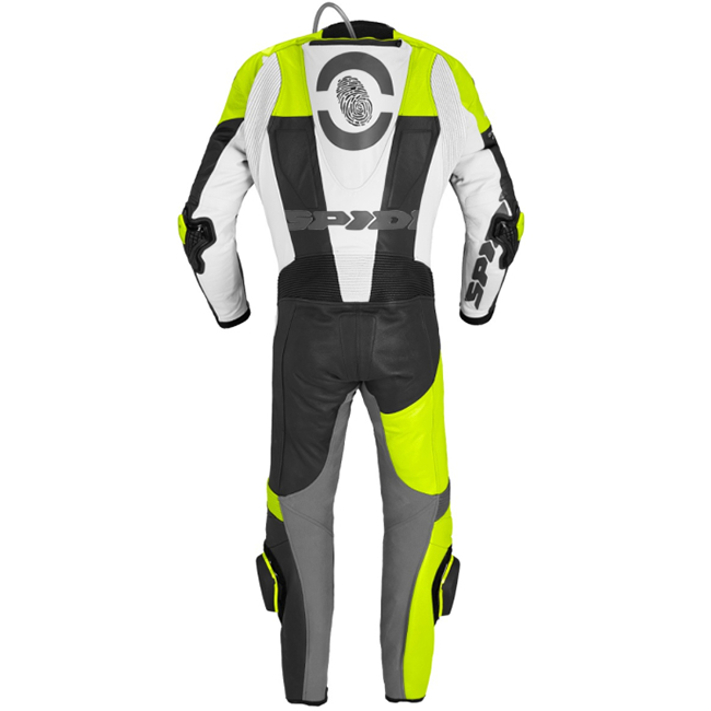Spidi DP-Progressive eendelige raceoverall Leren pak – Geperforeerd racepak | Heren | Zwart/fluogeel| Y161394 