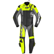 Spidi DP-Progressive eendelige raceoverall Leren pak – Geperforeerd racepak | Heren | Zwart/fluogeel| Y161394 