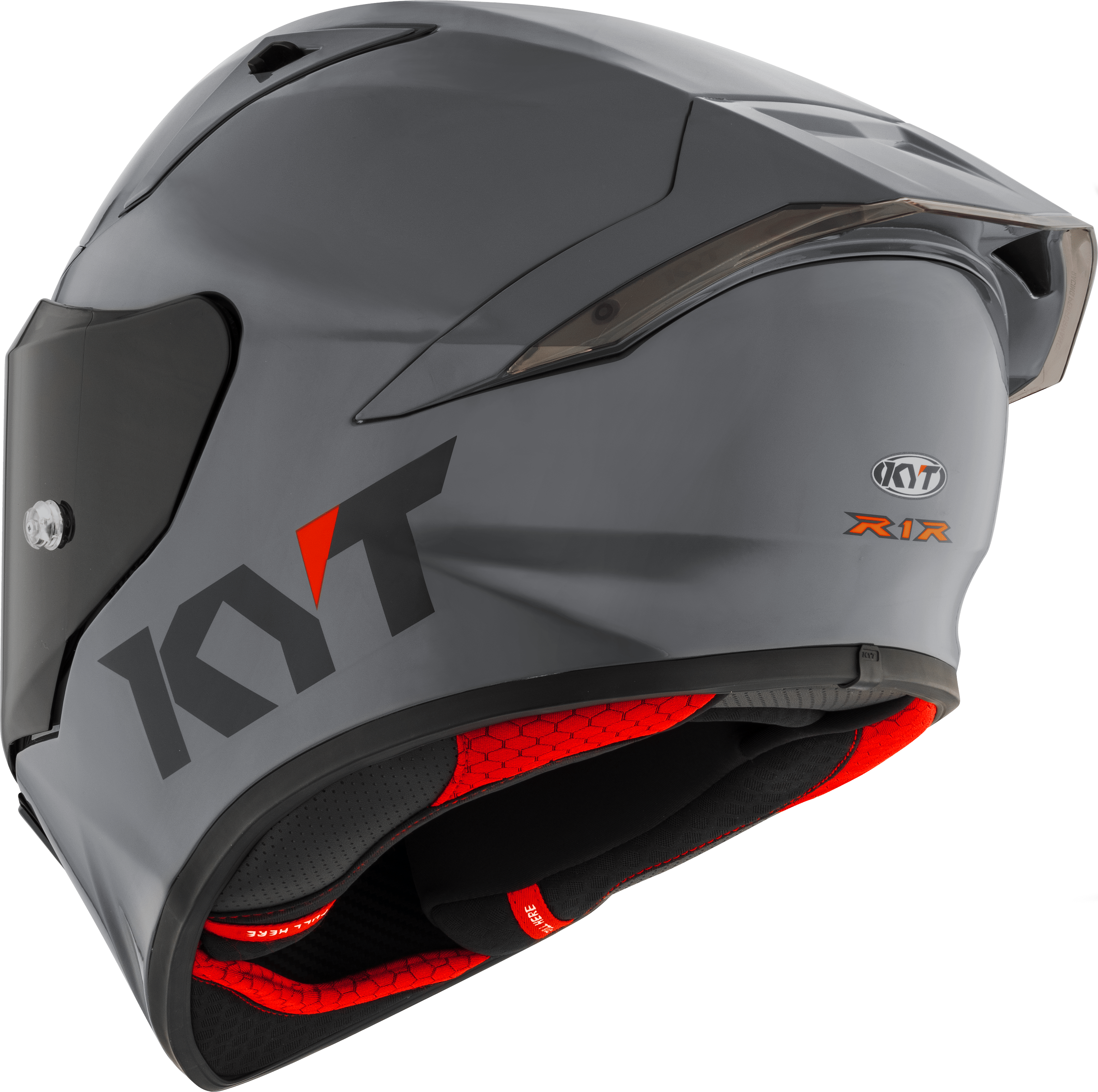 KYT R1R Racing Helm Effen grijs Y6R100W1 