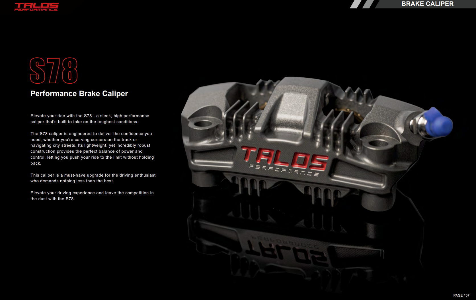 Talos S78 SBK Racing Monoblock P4 34/34 100mm remklauw vooraan links | X78.100.HD.L 