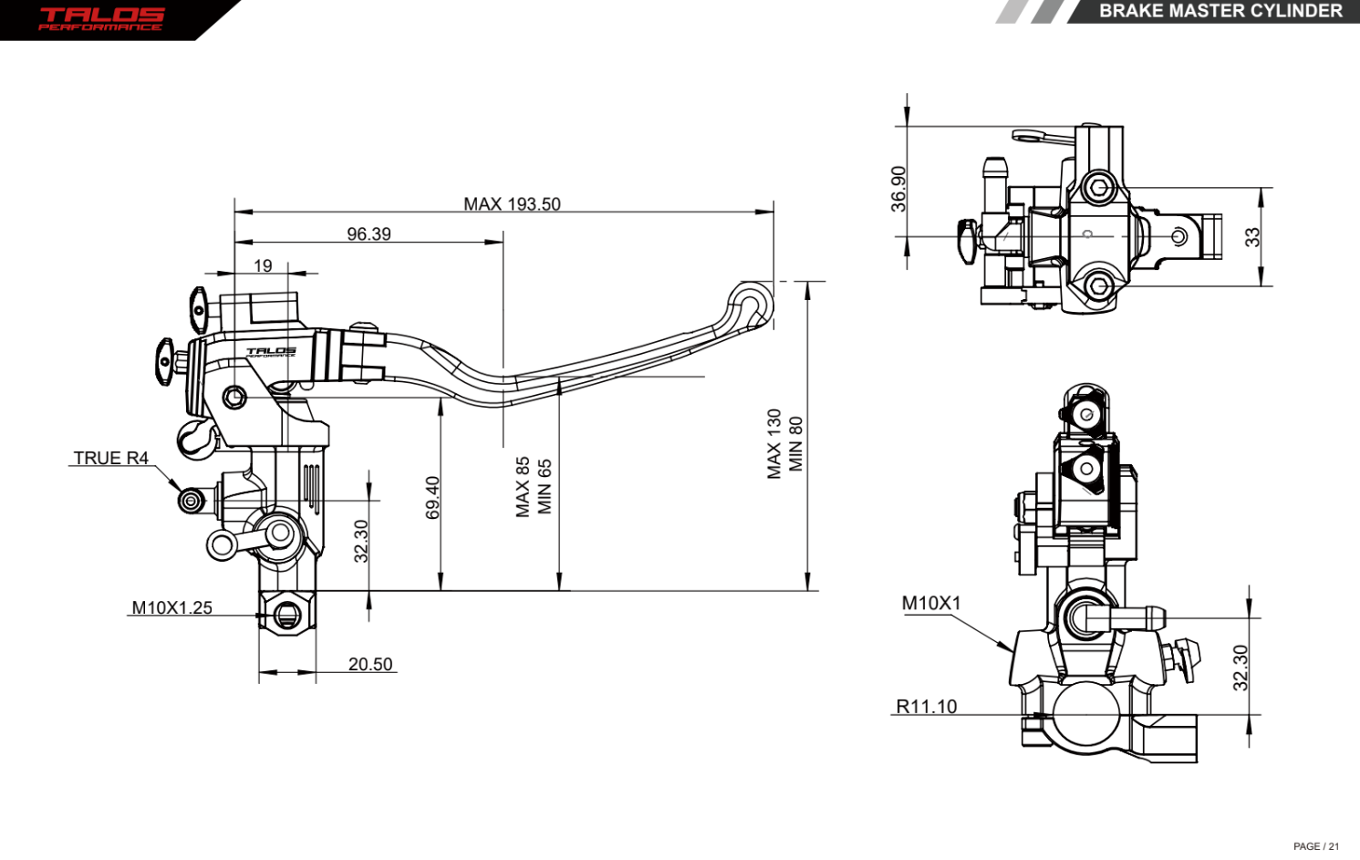 Talos CNC XS Radiaal Racing Rempomp 19x18-20 | XS.19 