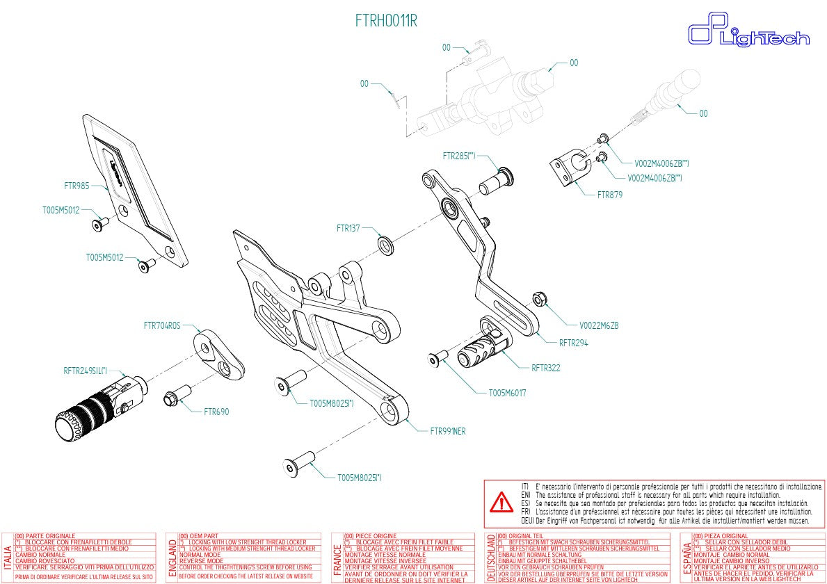 Voetsteun R LighTech Honda CBR 1000 RR-R SC82 (20-25) FTRHO011R 