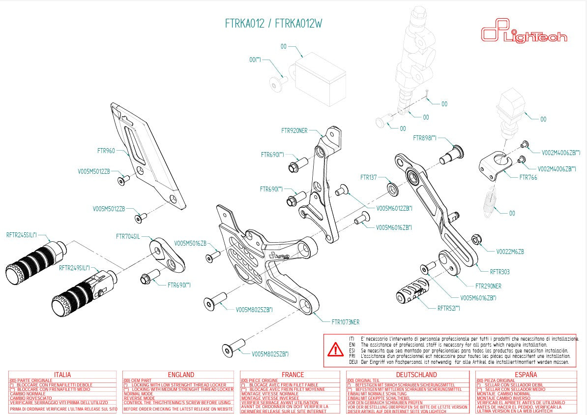 LighTech omkeerschakelaar voor Kawasaki ZX-10 R/RR (21-25) FTRKA012/W 