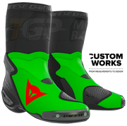Dainese Axial 2 Racing en straatmotorlaarzen Franco Morbidelli Replica 2026 | Heren | Fluogroen / Fluorood | Custom Works 