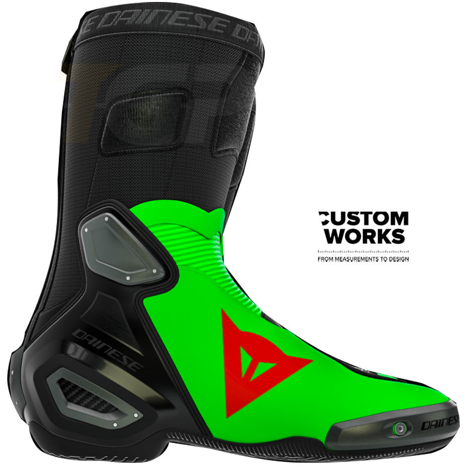 Dainese Axial 2 Racing en straatmotorlaarzen Franco Morbidelli Replica 2026 | Heren | Fluogroen / Fluorood | Custom Works 