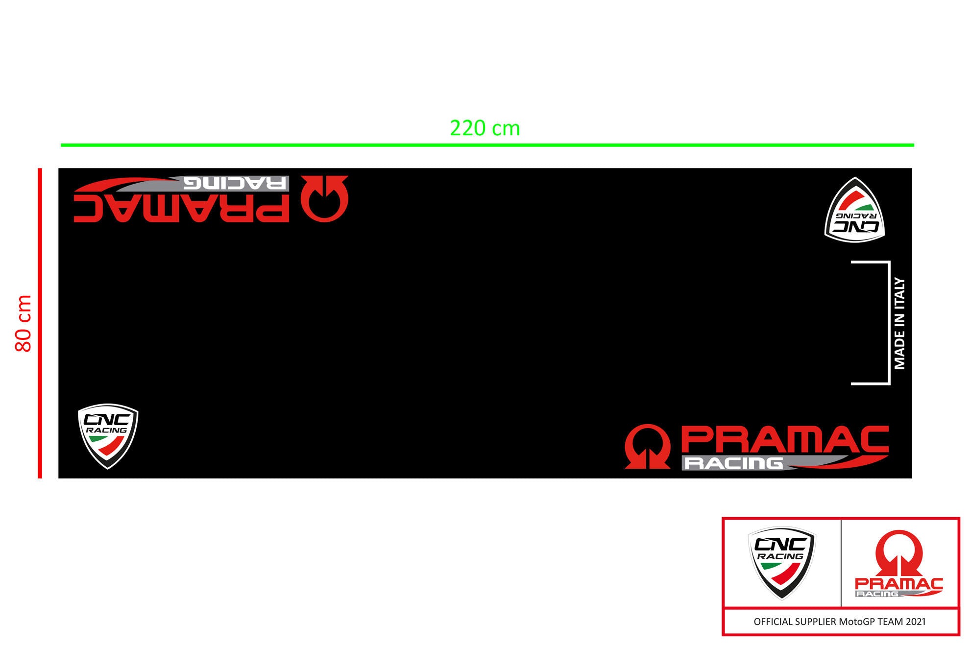 Motorfiets Boxen- & Garage Tapijt 220 x 80 cm Pramac Racing Limited Edition CNC Racing GA003BPR 