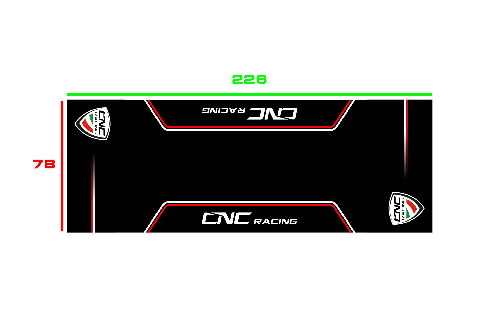 Motorfiets Boxen- & Garagen-tapijt 226 x 80 cm CNC Racing GA016B 