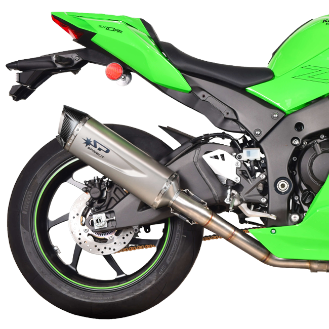 Spark Uitlaat Slip-On Force EVO + KAT-vervangingspijp Kawasaki ZX-10 R/RR (21-25) GKA8844T 