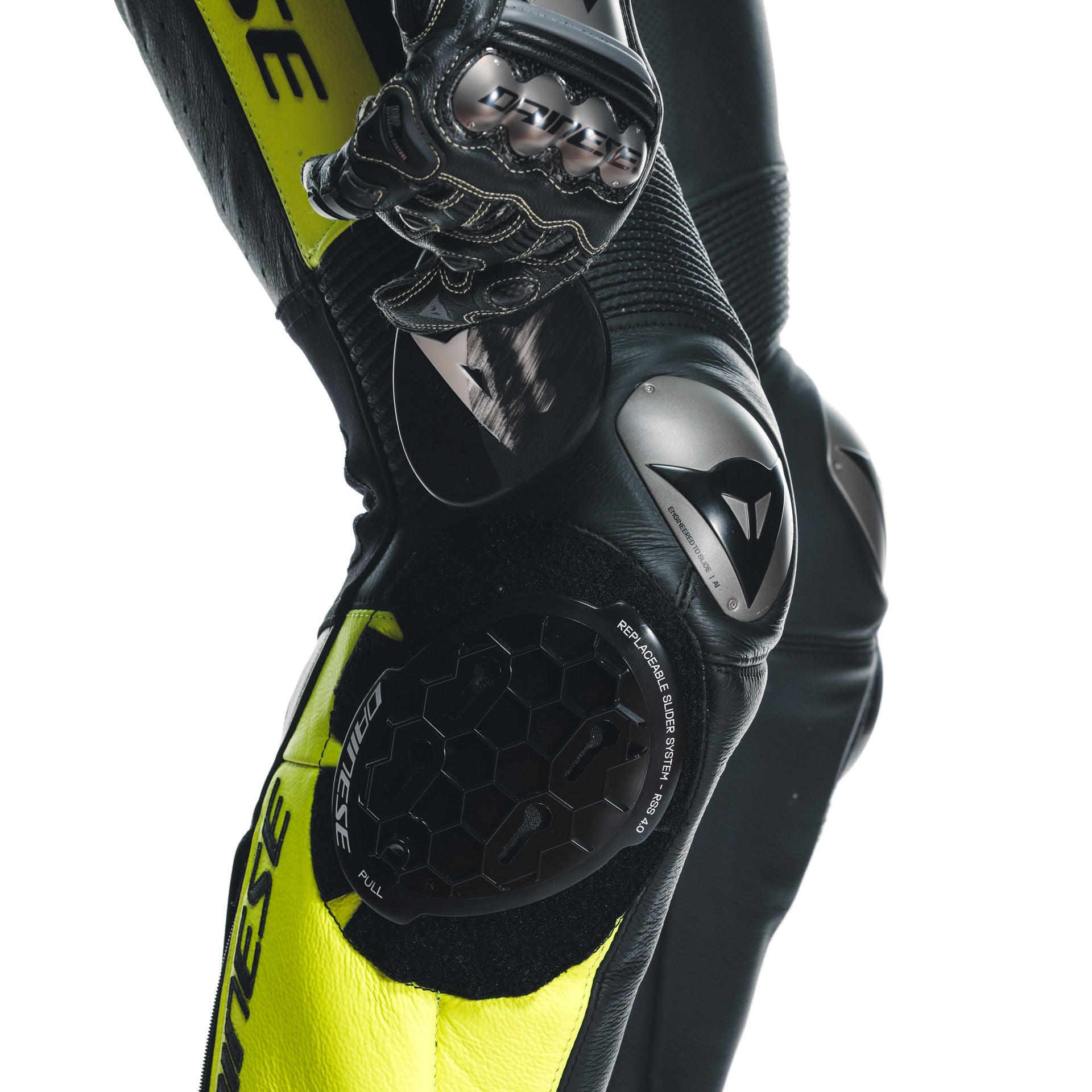 Dainese Misano 3 D-AIR® Eendelig Leren Kombi – Geperforeerd Airbag Racepak | Heren | Zwart/Neon Geel 