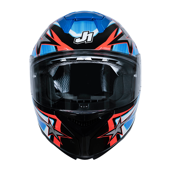 Just1 J-STR Helm Astro Rood / Blauw / Zwart Glans 6030390112007 