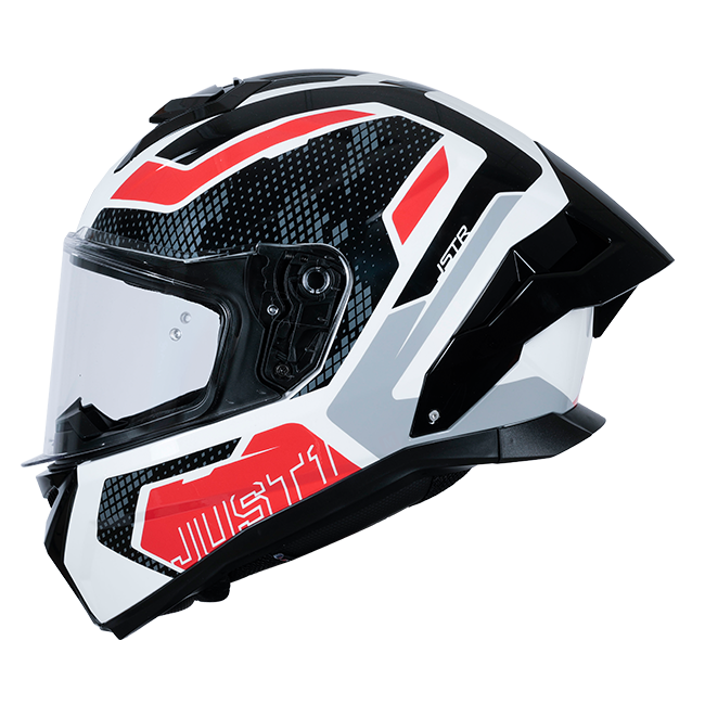 Just1 J-STR Helm Unie Rood / Wit Glans 6030390171001 