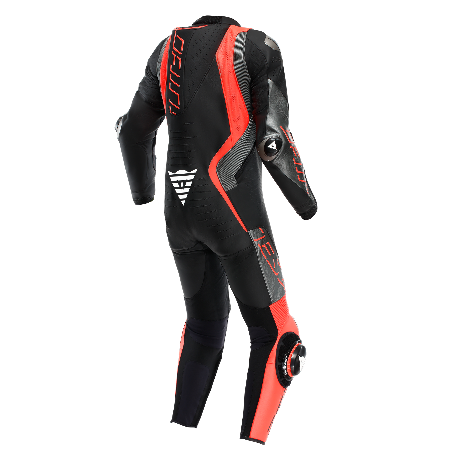 Dainese Audax D-ZIP Eendelig Leerpak – Geperforeerd Racepak | Heren | Zwart/Rood 