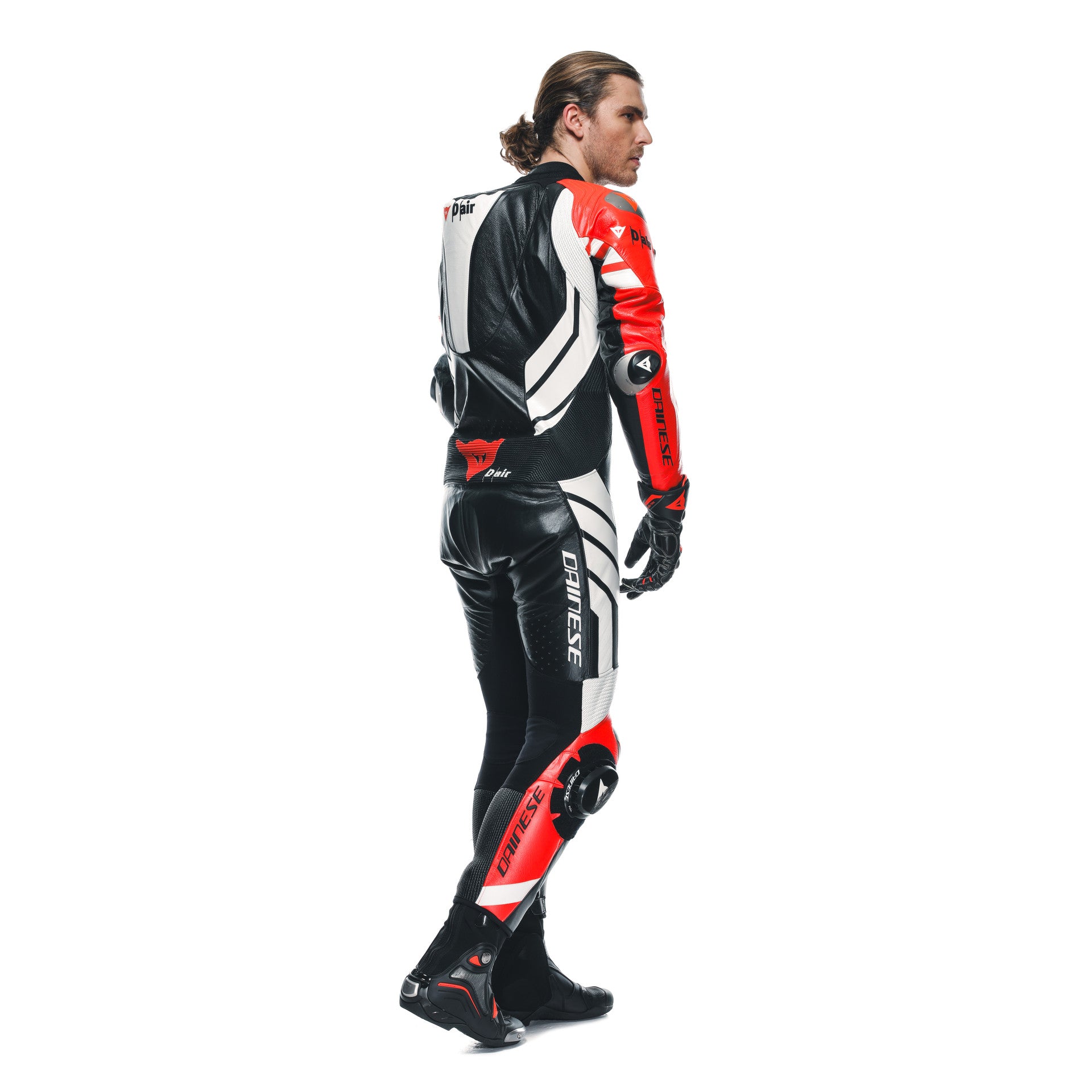 Dainese Mugello 3 D-AIR® Eendelig leren pak – Geperforeerd luchtzak racepak | Heren | Zwart/Rood 