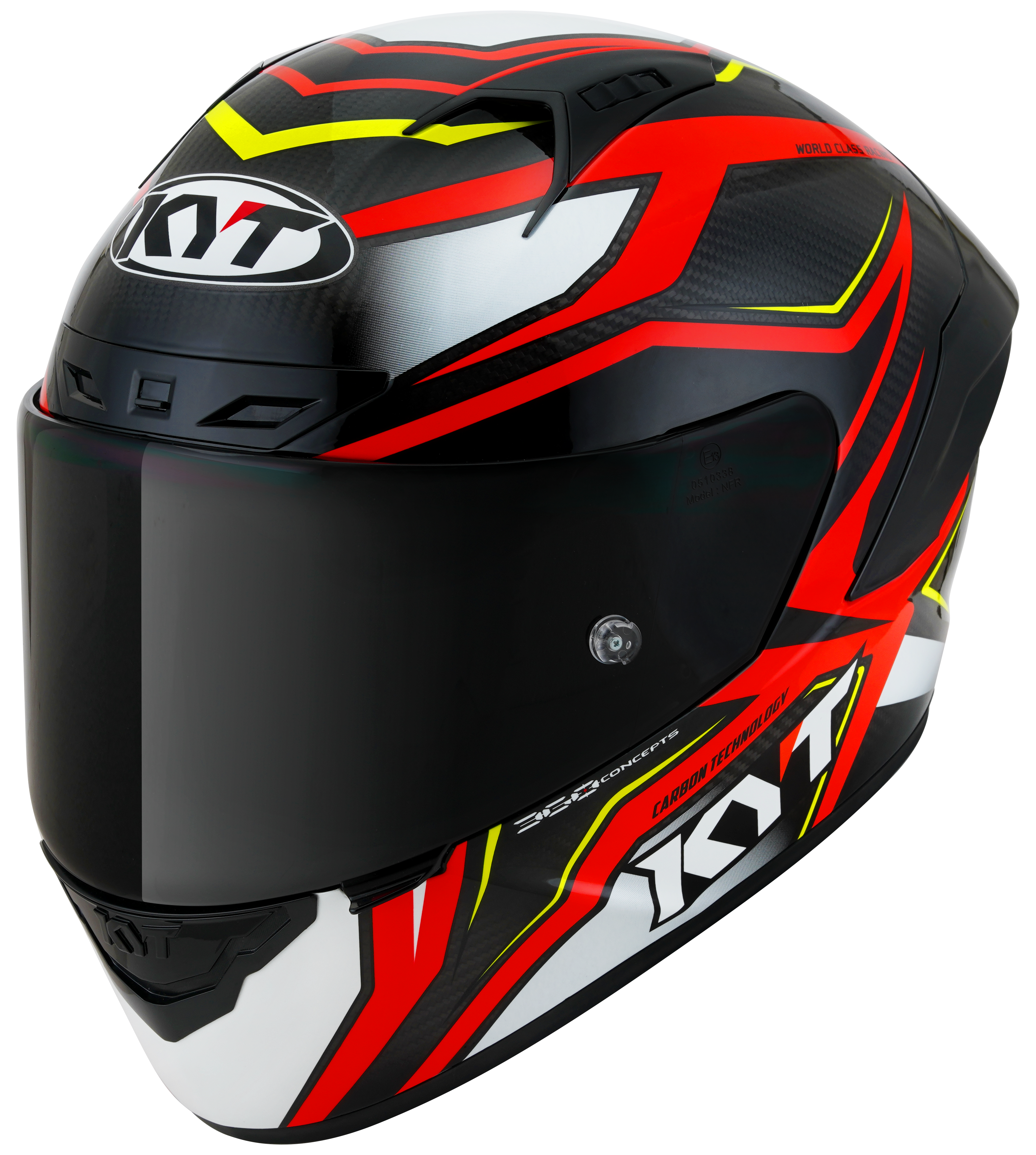 KYT NZ-Race Helm Carbon Stride Glanzend Rood/Wit Y6NZ0026 