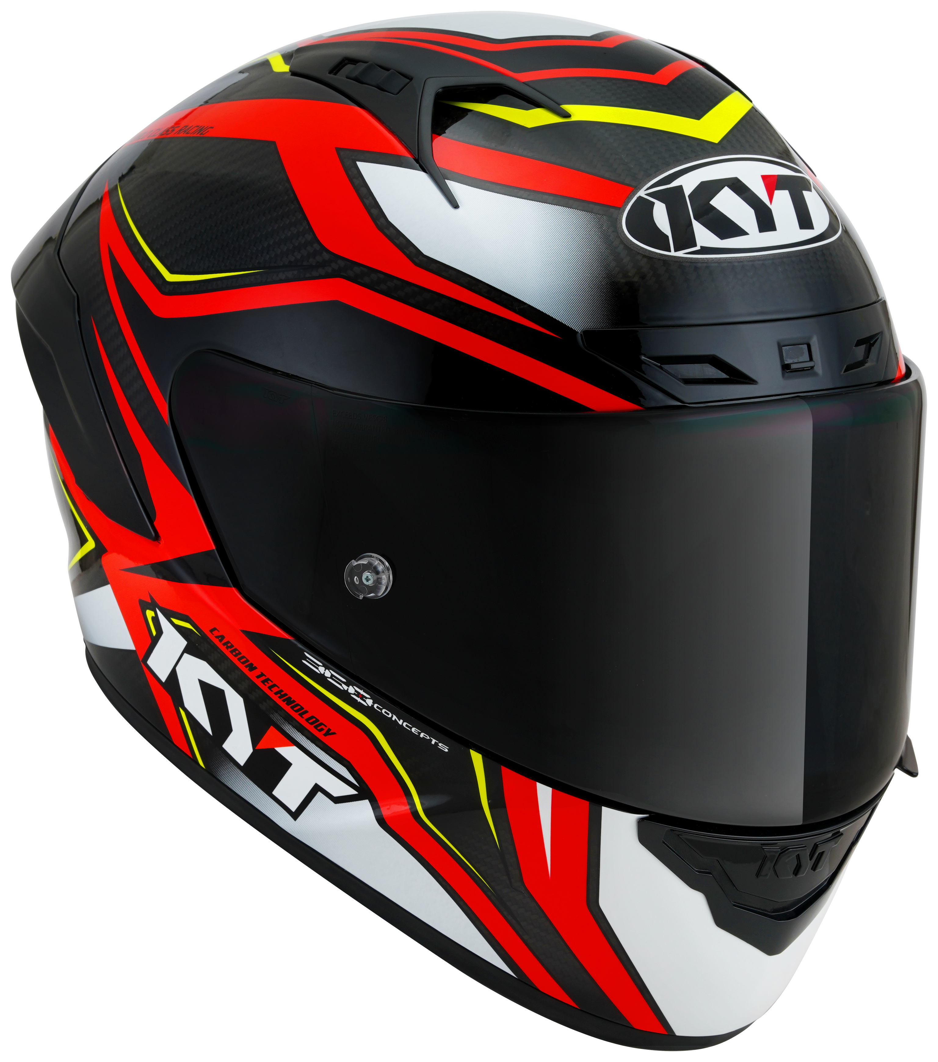 KYT NZ-Race Helm Carbon Stride Glanzend Rood/Wit Y6NZ0026 
