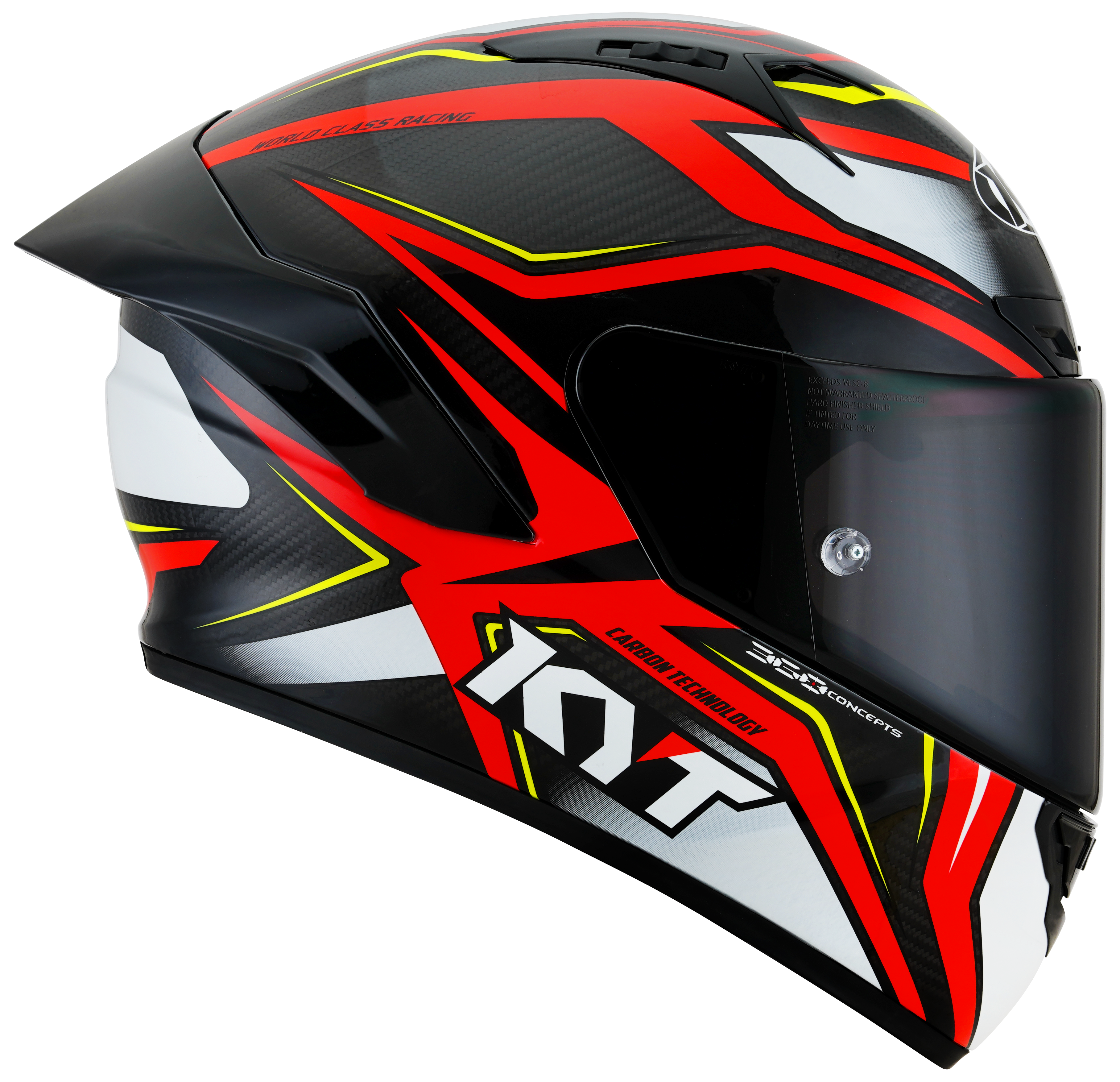 KYT NZ-Race Helm Carbon Stride Glanzend Rood/Wit Y6NZ0026 