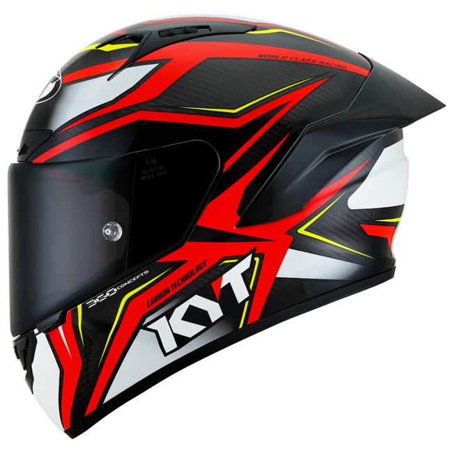 KYT NZ-Race Helm Carbon Stride Glanzend Rood/Wit Y6NZ0026 