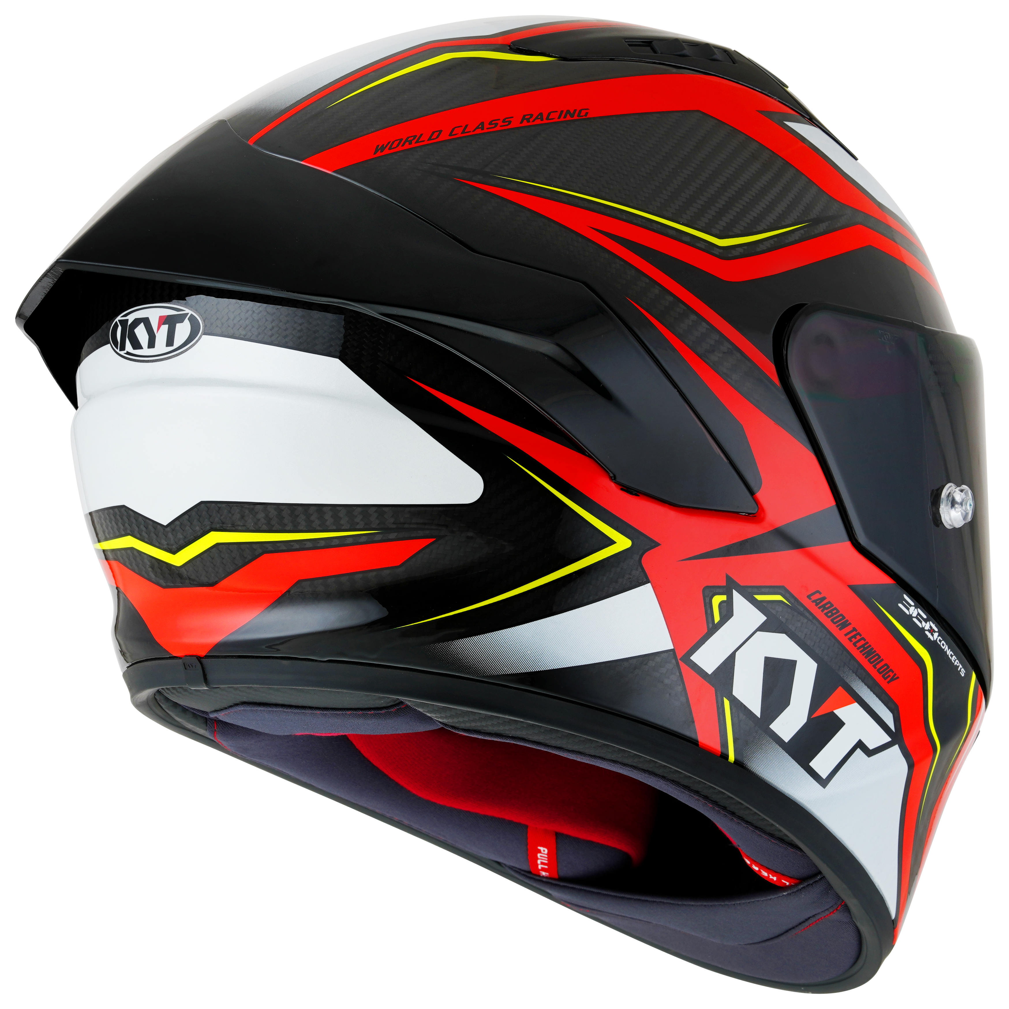 KYT NZ-Race Helm Carbon Stride Glanzend Rood/Wit Y6NZ0026 