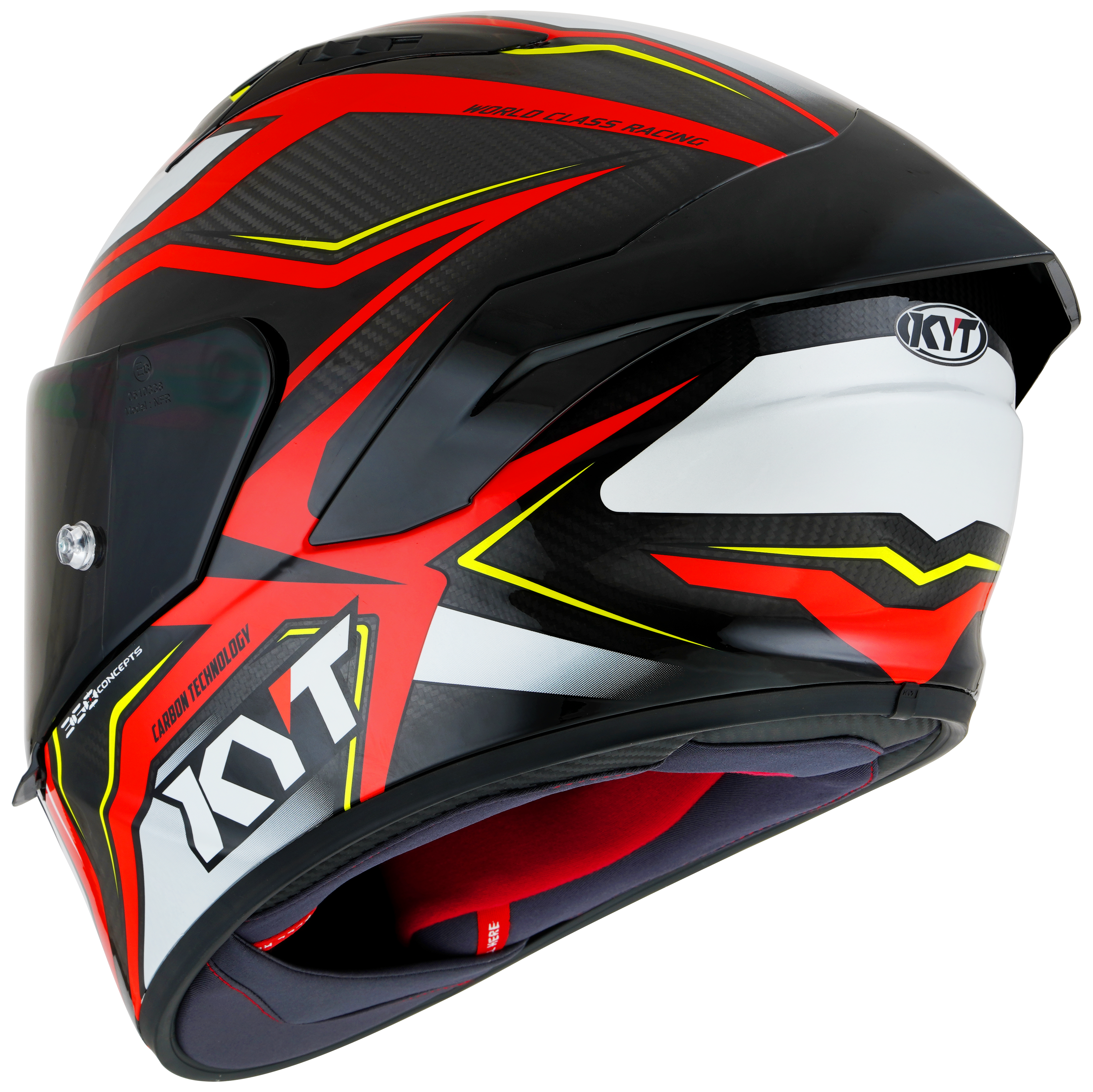 KYT NZ-Race Helm Carbon Stride Glanzend Rood/Wit Y6NZ0026 
