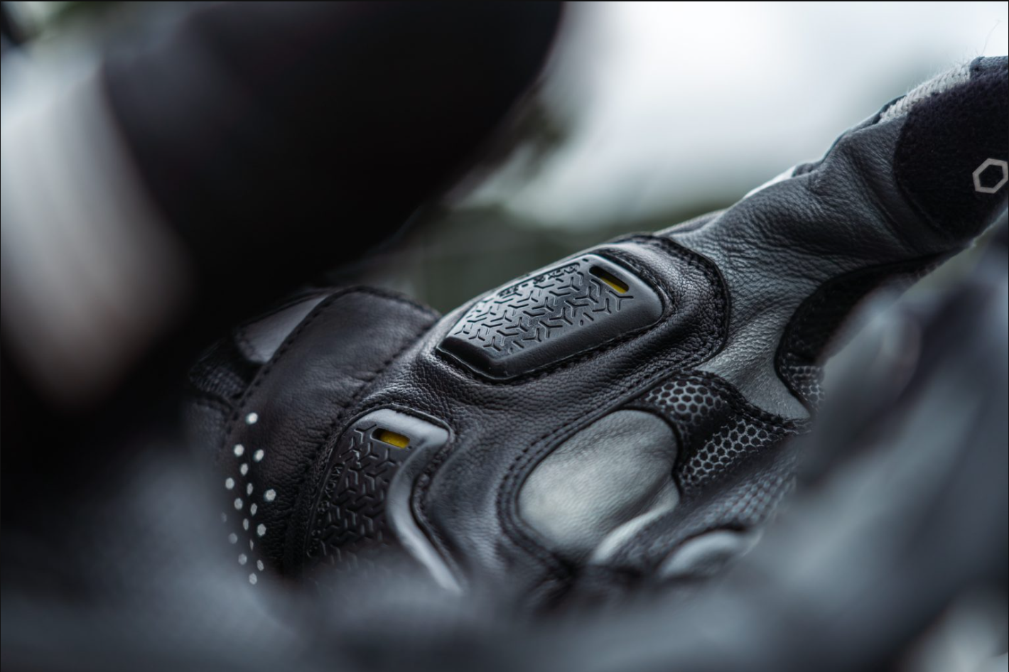 Knox Oulton MK2 sportieve lederen handschoenen | Heren | Zwart/Wit | 1011352160050 