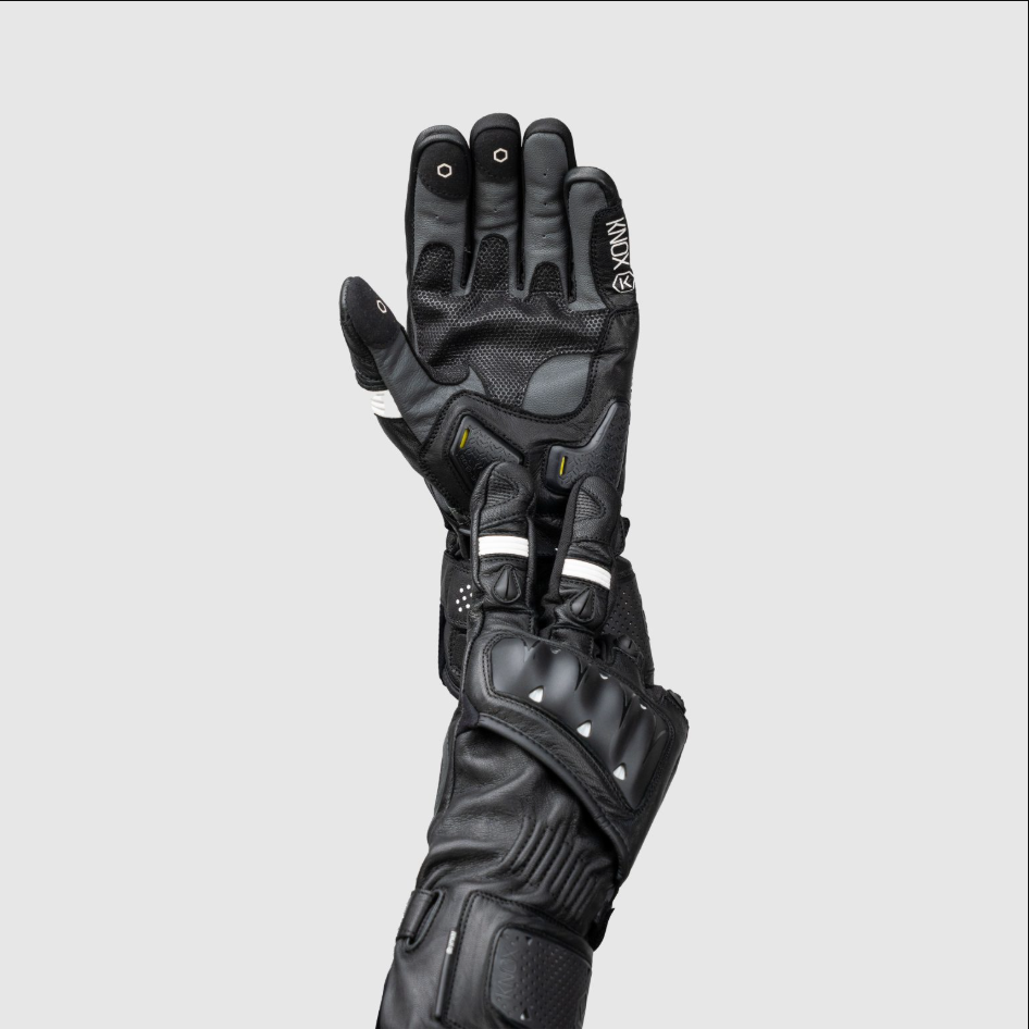 Knox Oulton MK2 sportieve lederen handschoenen | Heren | Zwart/Wit | 1011352160050 