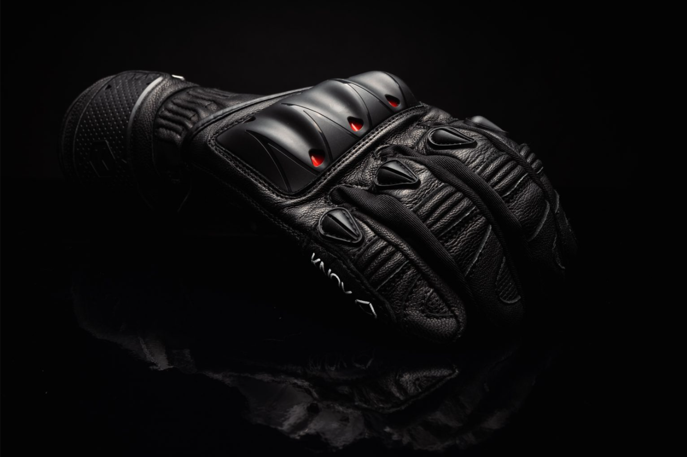 Knox Oulton MK2 Sport Lederhandschuhe | Herren | Schwarz/Rot | 1011352110030