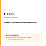 Akrapovic Schrauben und Muttern P-FB89 — Platzhalter, kein Herstellerfoto verfügbar