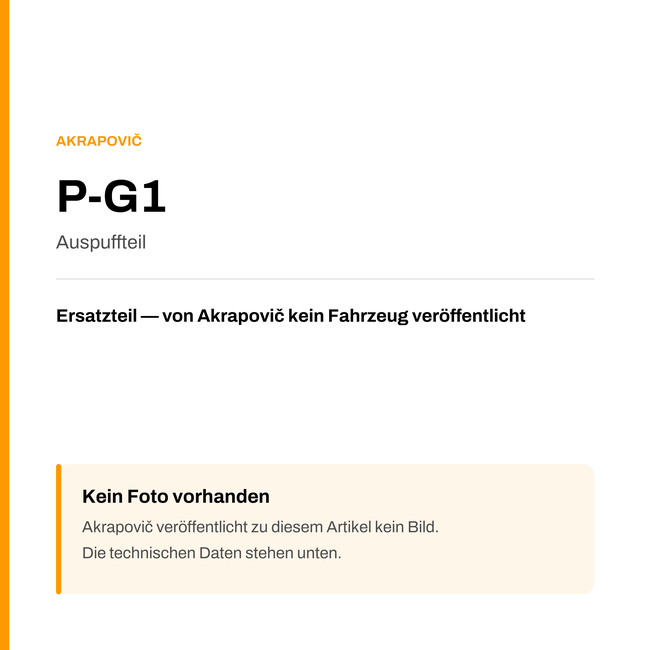 Akrapovic Auspuffteil P-G1 — Platzhalter, kein Herstellerfoto verfügbar