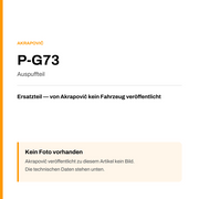 Akrapovic Auspuffteil P-G73 — Platzhalter, kein Herstellerfoto verfügbar