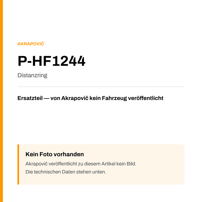 Akrapovic Distanzring P-HF1244 — Platzhalter, kein Herstellerfoto verfügbar