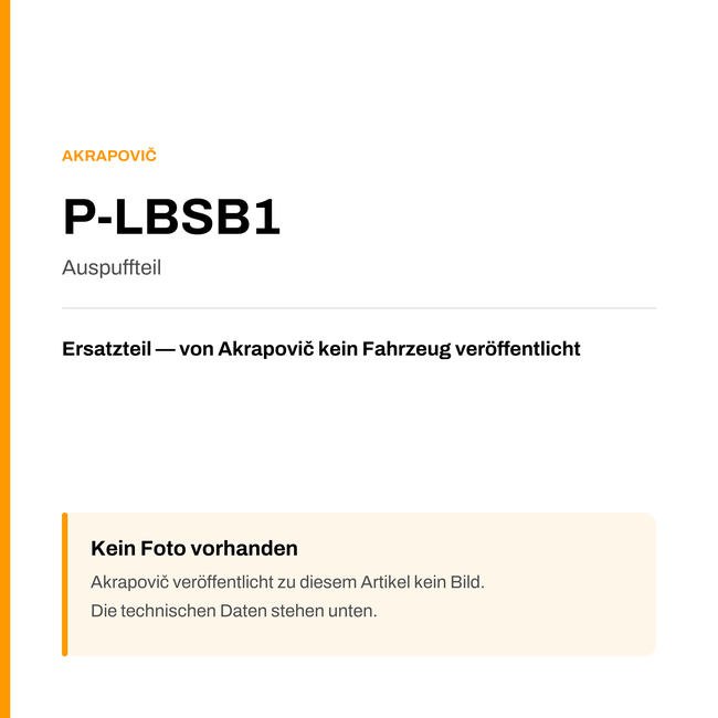 Akrapovic Auspuffteil P-LBSB1 — Platzhalter, kein Herstellerfoto verfügbar