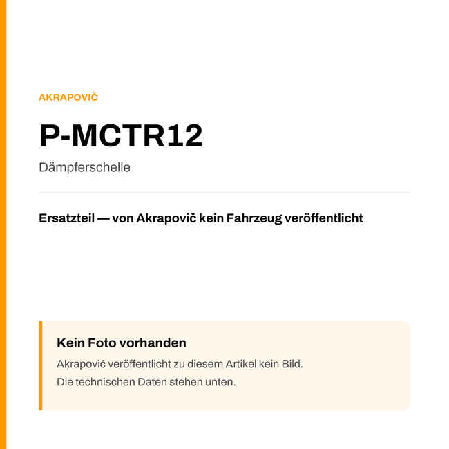 Akrapovic Dämpferschelle P-MCTR12 — Platzhalter, kein Herstellerfoto verfügbar