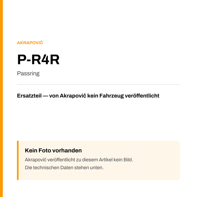 Akrapovic Passring P-R4R — Platzhalter, kein Herstellerfoto verfügbar