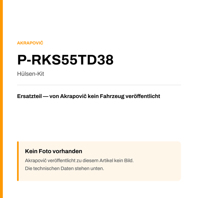 Akrapovic Hülsen-Kit P-RKS55TD38 — Platzhalter, kein Herstellerfoto verfügbar