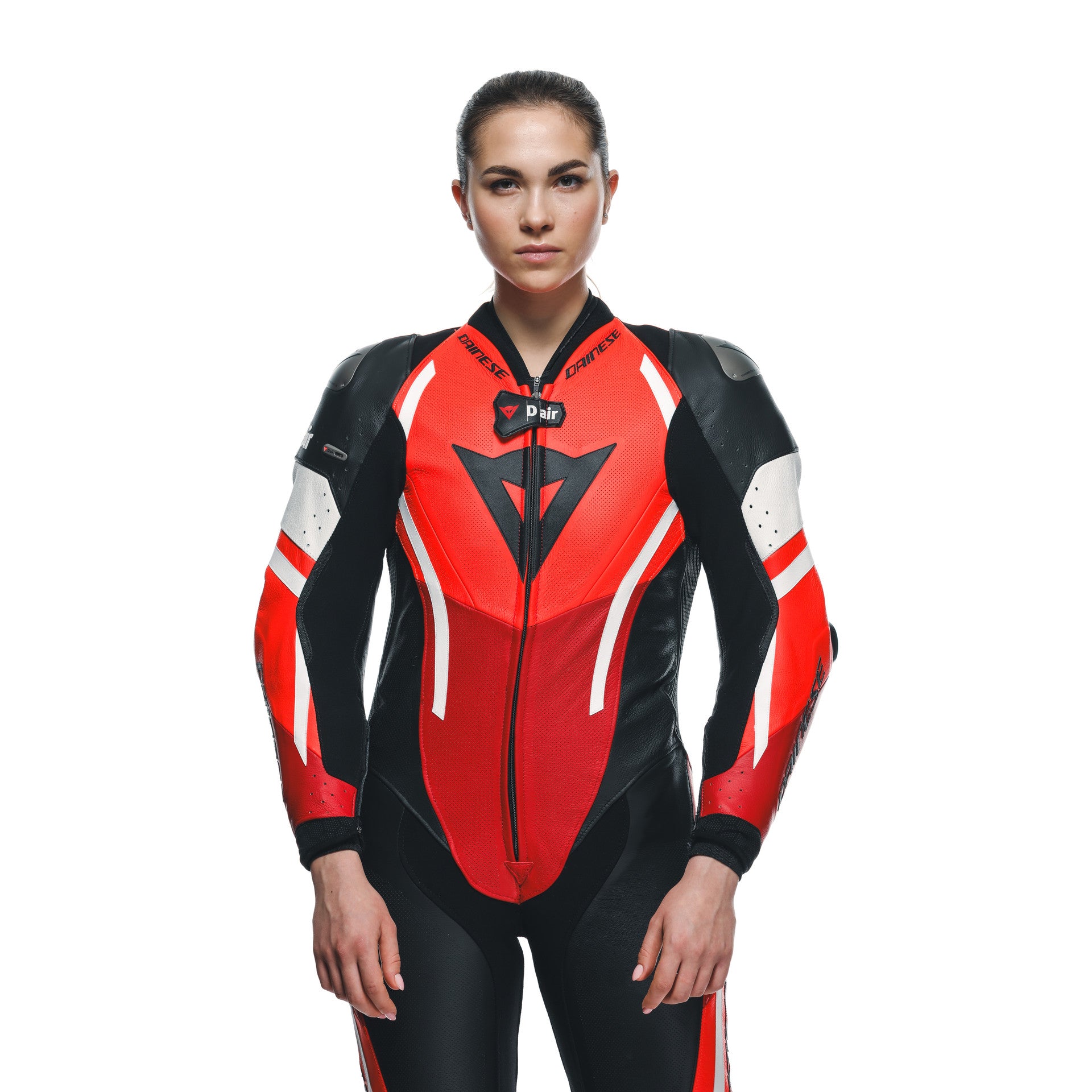 Dainese Misano 3 Lady D-AIR® Eendelige leren overall – Geperforeerd airbag racepak | Vrouwen | Rood 