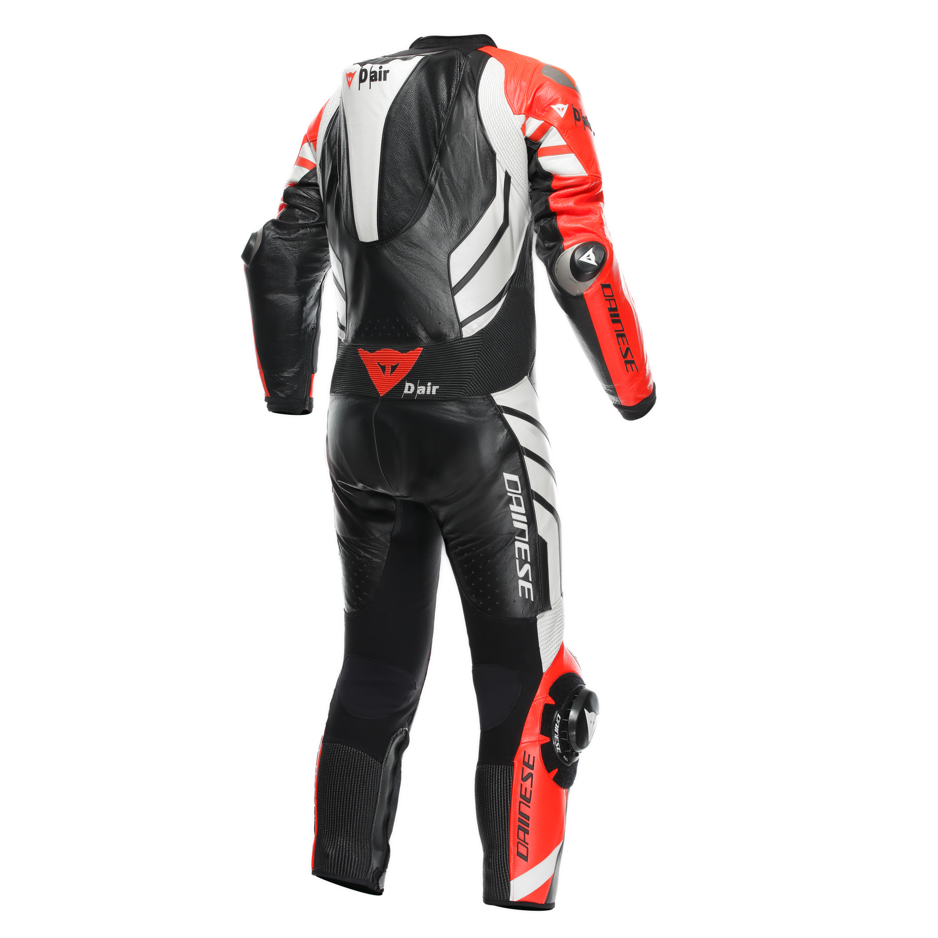 Dainese Mugello 3 D-AIR® Eendelig leren pak – Geperforeerd luchtzak racepak | Heren | Zwart/Rood 