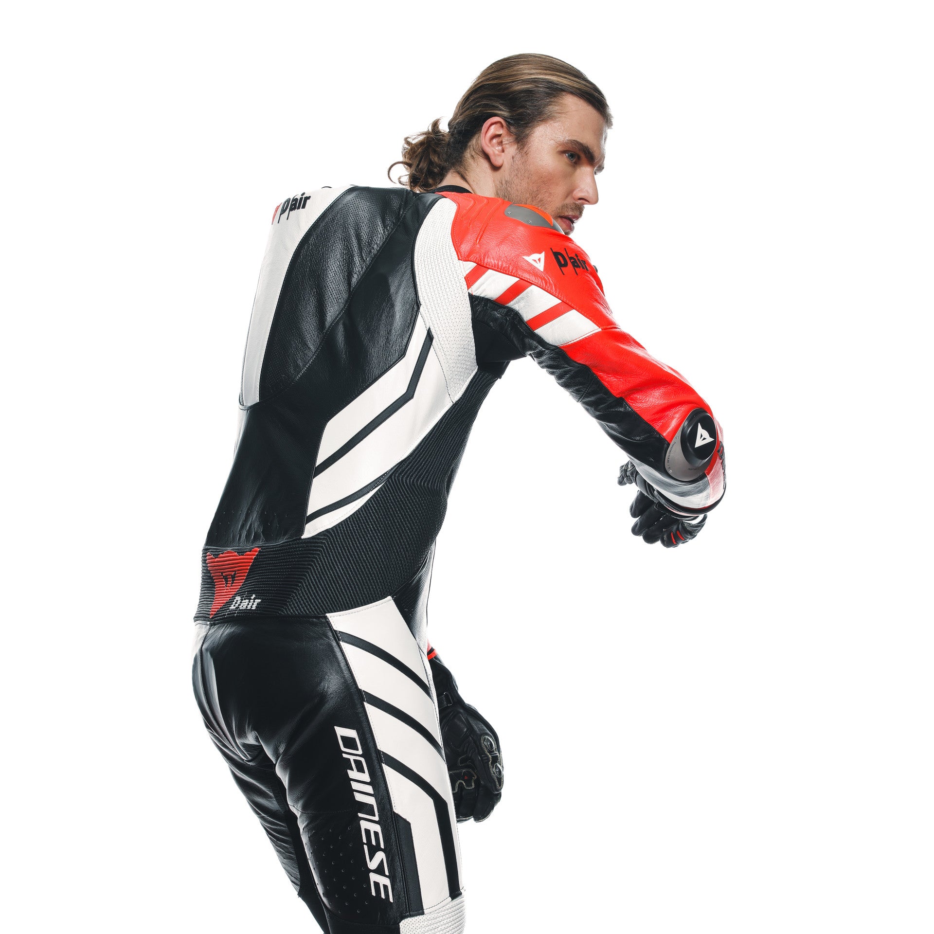 Dainese Mugello 3 D-AIR® Eendelig leren pak – Geperforeerd luchtzak racepak | Heren | Zwart/Rood 