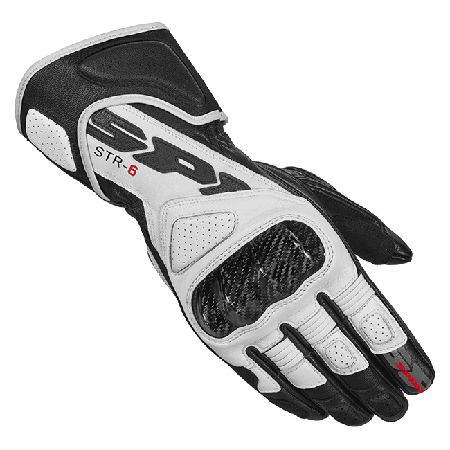 Spidi STR-6 Racing Motorfiets Leren Handschoenen | Heren | Zwart/Wit | A221011 