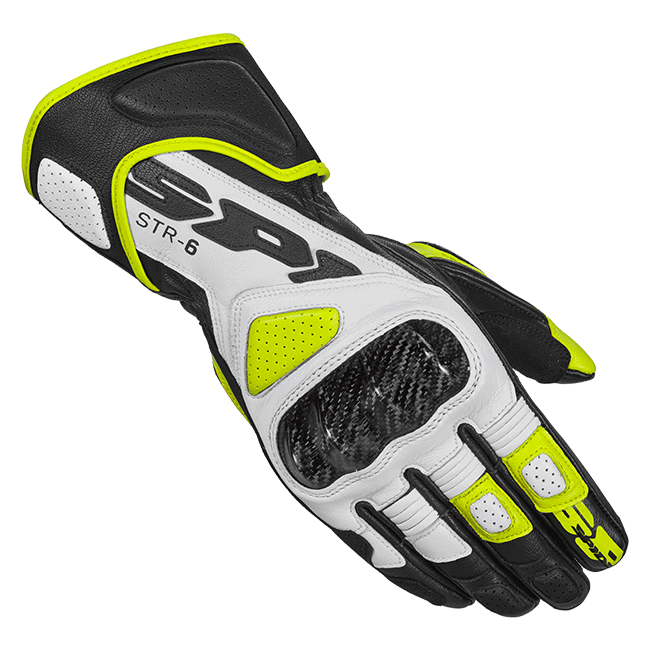 Spidi STR-6 Racing Motorfiets Leerhandschoenen | Heren | Zwart/Fluo Geel | A221394 