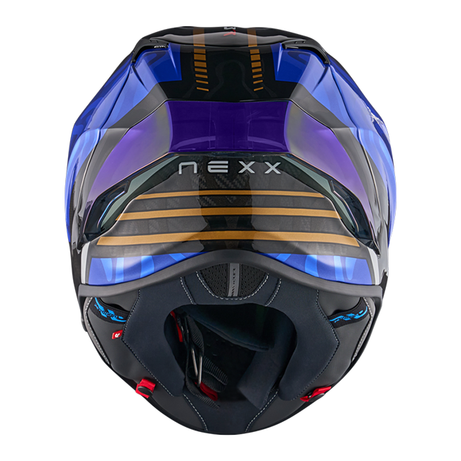 Nexx X.R3R Helm Swirl Carbon Diepblauw Goud 01XR323489126 