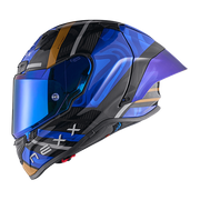 Nexx X.R3R Helm Swirl Carbon Diepblauw Goud 01XR323489126 