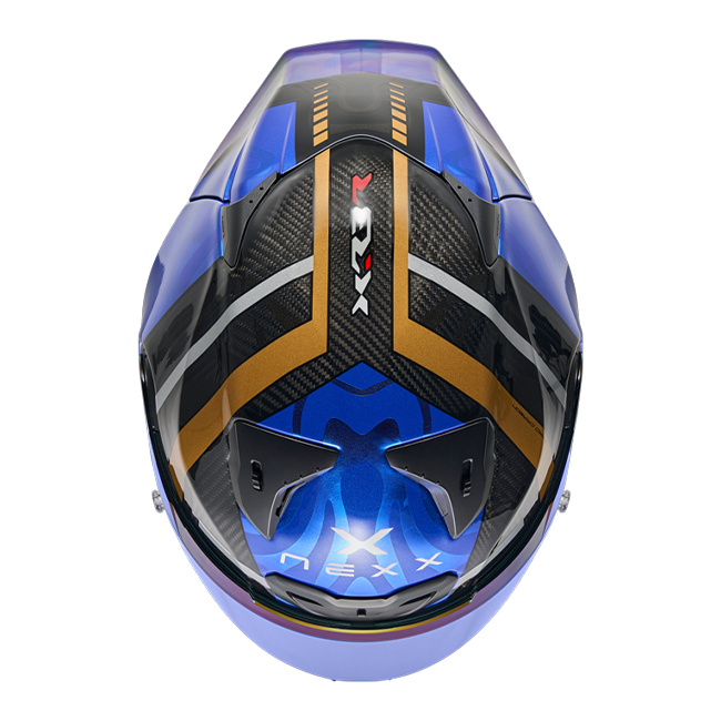 Nexx X.R3R Helm Swirl Carbon Diepblauw Goud 01XR323489126 
