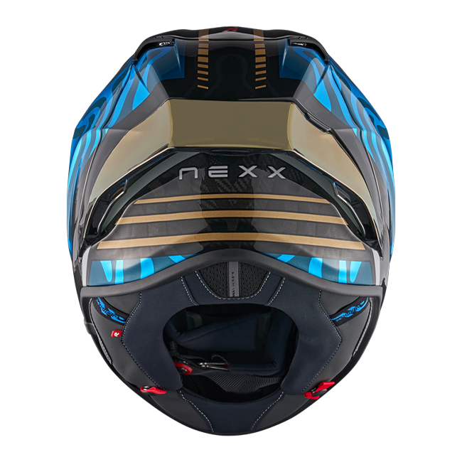 Nexx X.R3R Helm Swirl Carbon Hemelsblauw Goud 01XR323489780 