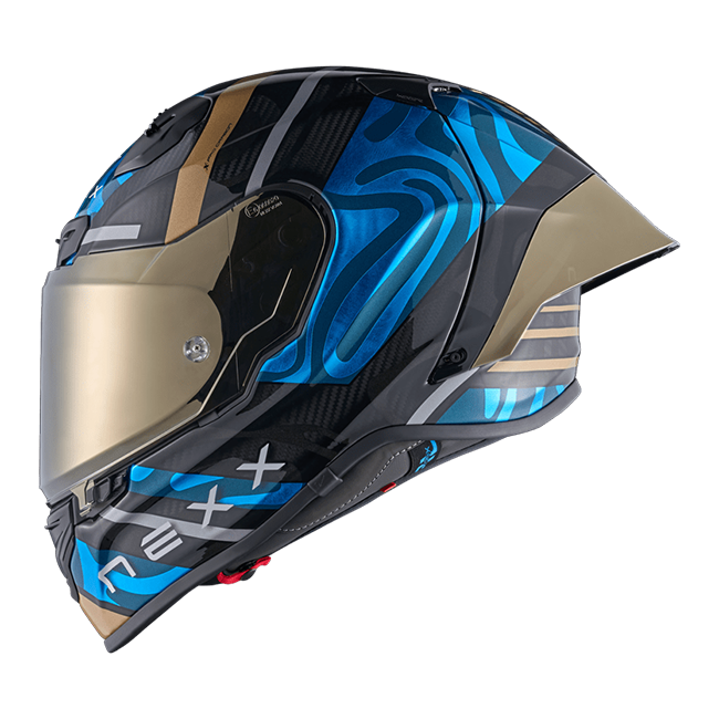 Nexx X.R3R Helm Swirl Carbon Hemelsblauw Goud 01XR323489780 