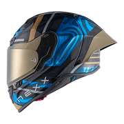 Nexx X.R3R Helm Swirl Carbon Hemelsblauw Goud 01XR323489780 