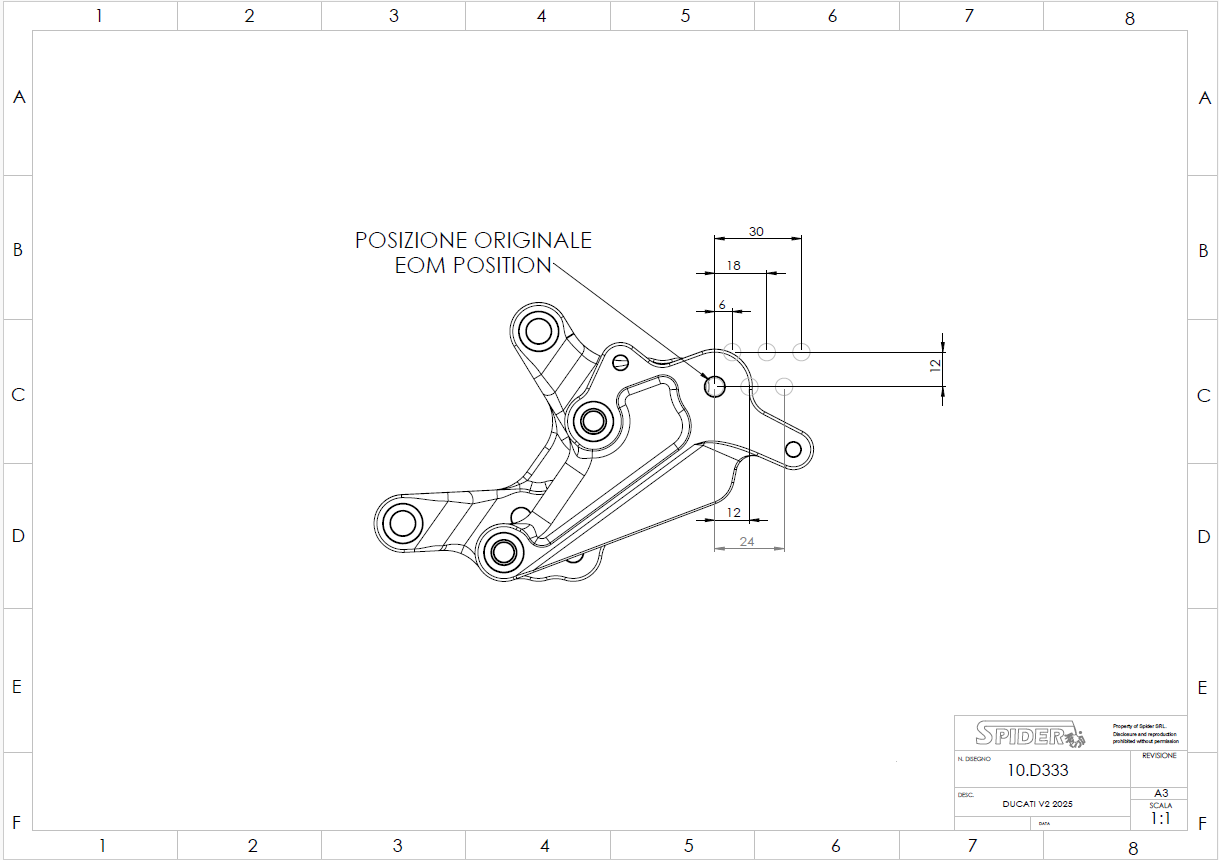 Achterremsysteem Spider Racing Ducati Panigale V2 890 (25-26) 10.D333 