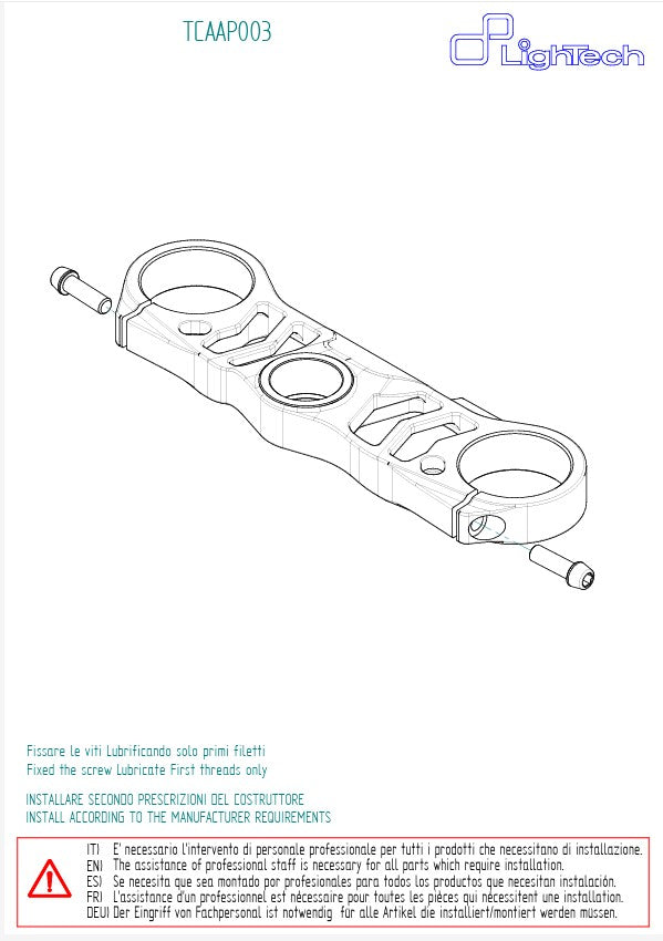 Gabelbrug (BOVEN) LighTech Aprilia RSV4 RF (15-19) TCAAP003NER 